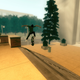 An image from Skate City depicting a skateboarder doing a hardflip over a set of stairs.